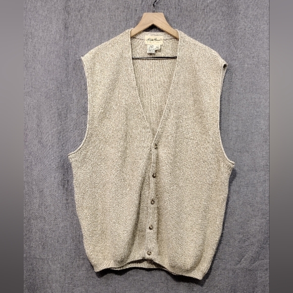 Eddie Bauer Other - Eddie Bauer Button Front Sweater Vest Mens XL Cream Boho Retro 90s Y2K Casual